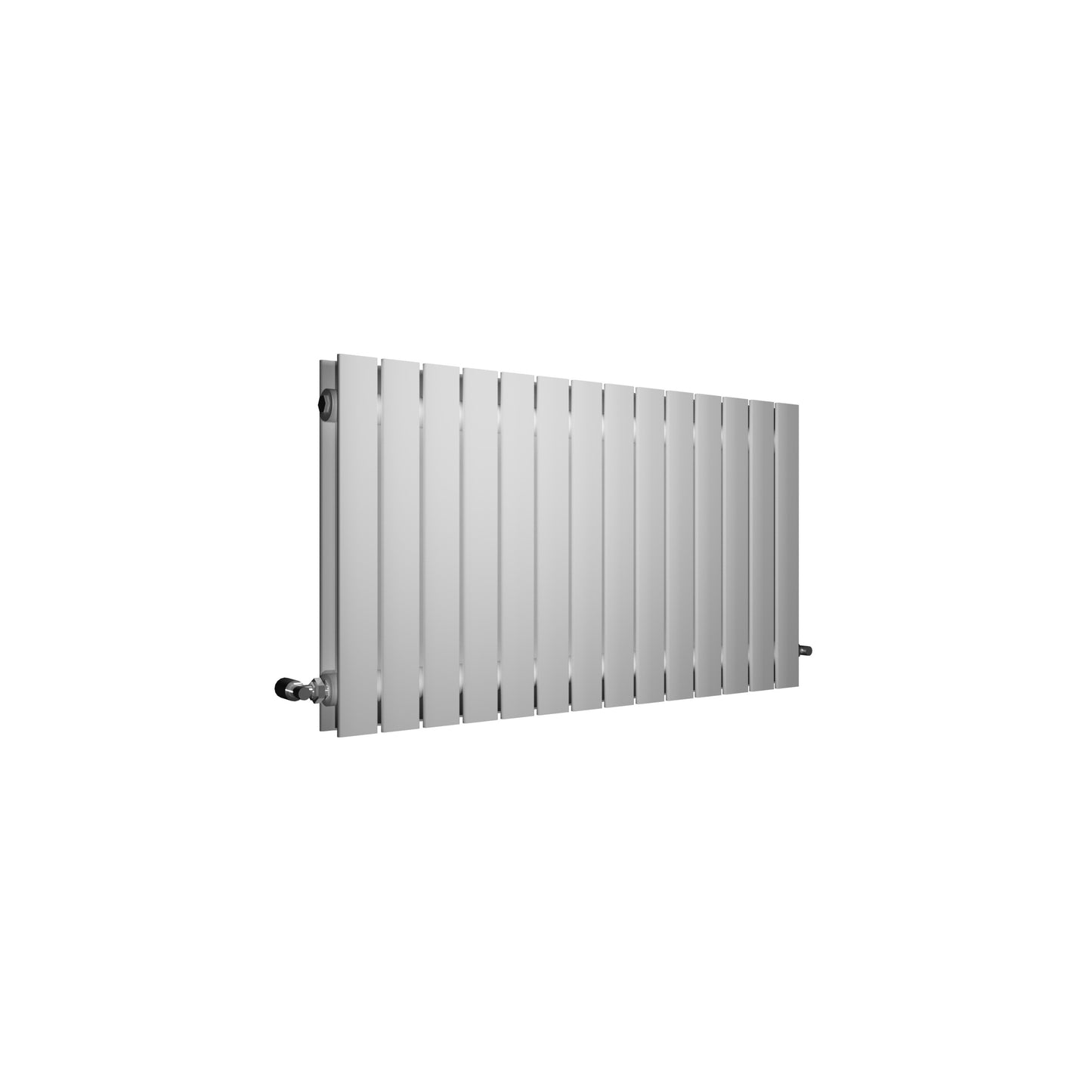 H600mm x W884mm Double Flat Panel White Horizontal Designer Radiator
