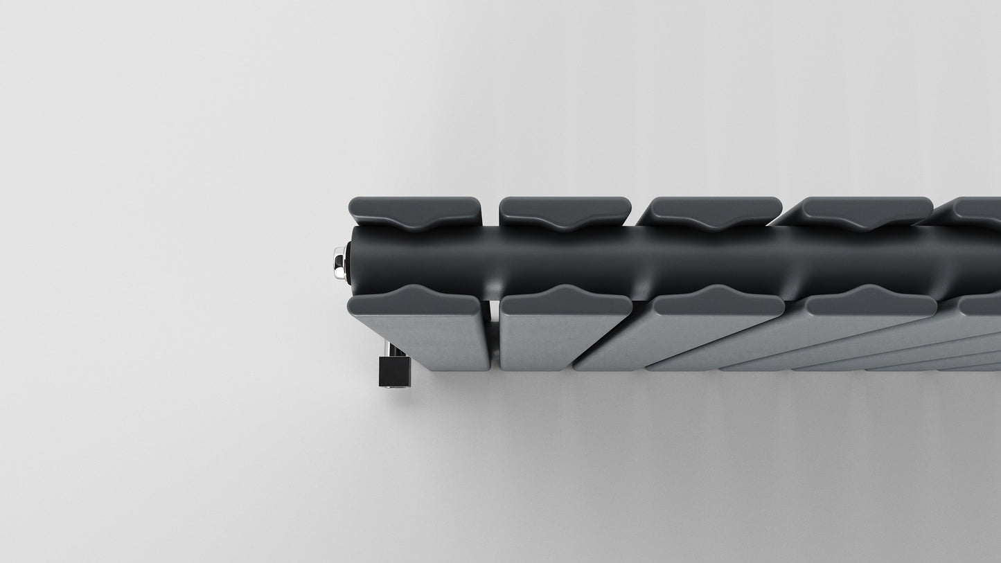 H1600mm x W408mm Double Flat Panel Anthracite Vertical Designer Radiator