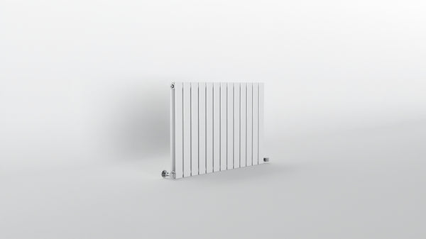 H600mm x W884mm Double Flat Panel White Horizontal Designer Radiator