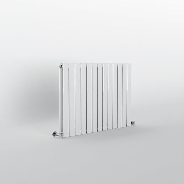 White Flat Panel Horizontal Designer Radiator 600 x 884mm (Double Panel)