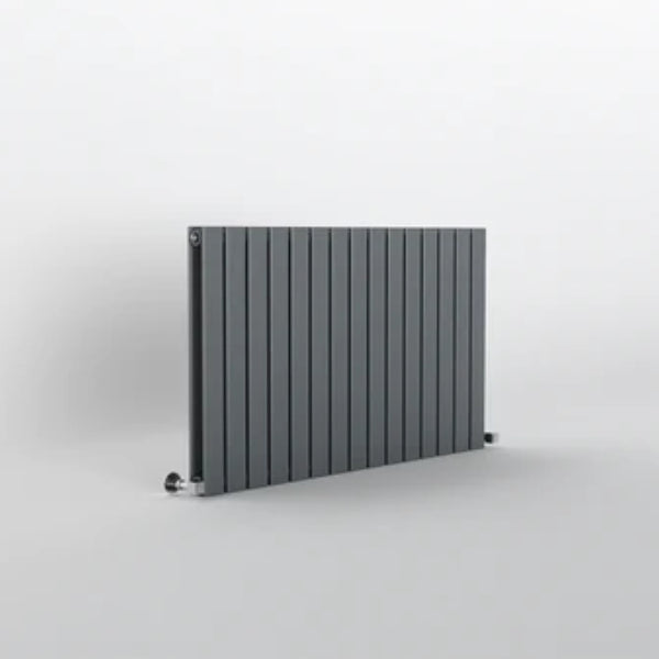 double Flat panel horizontal radiator on a white background