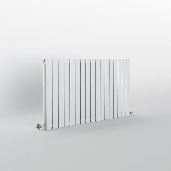 White Flat Panel Horizontal Designer Radiator 600 x 1156mm (Double Panel)