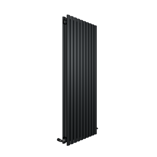 H1600mm x W590mm Double Oval Panel Anthracite Vertical Designer Radiator