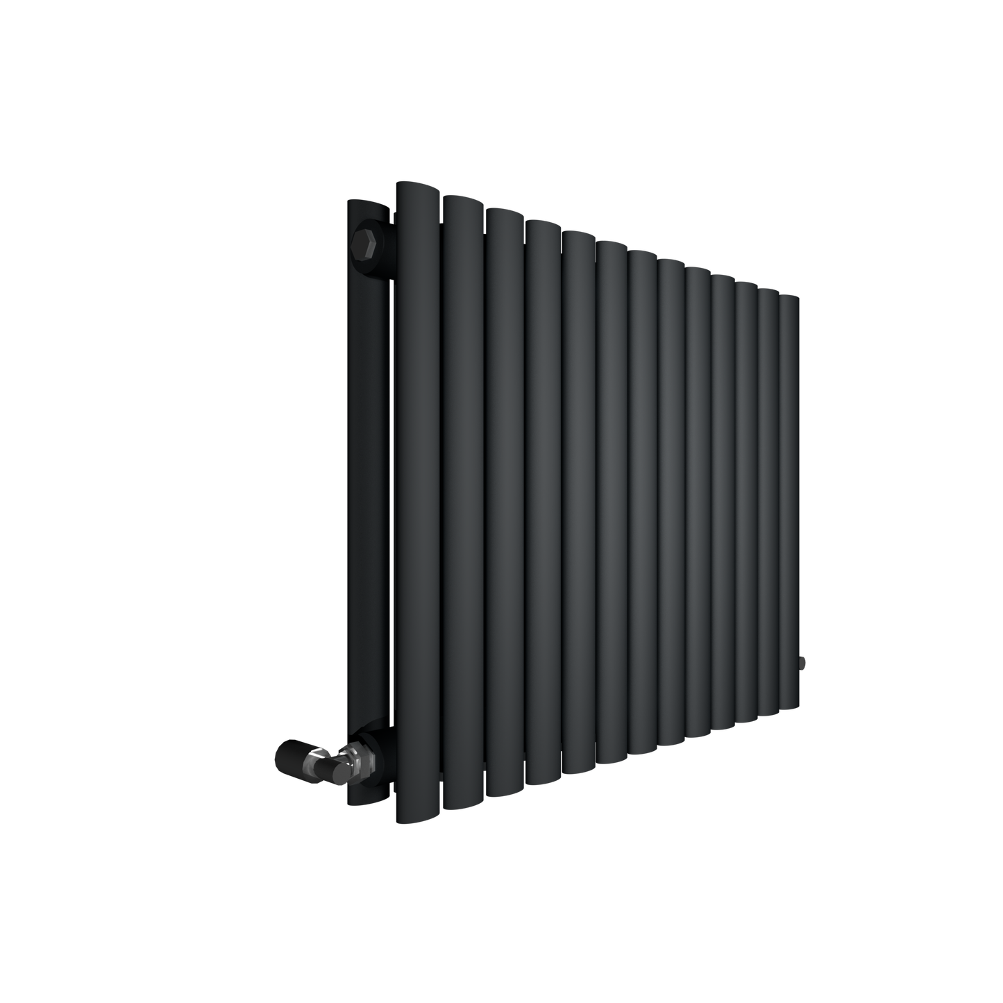 H600mm x W1003mm Double Oval Panel Anthracite Horizontal Designer Radiator