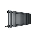 Oval Panel Anthracite Horizontal Designer Radiator - Choice Of Width & Height