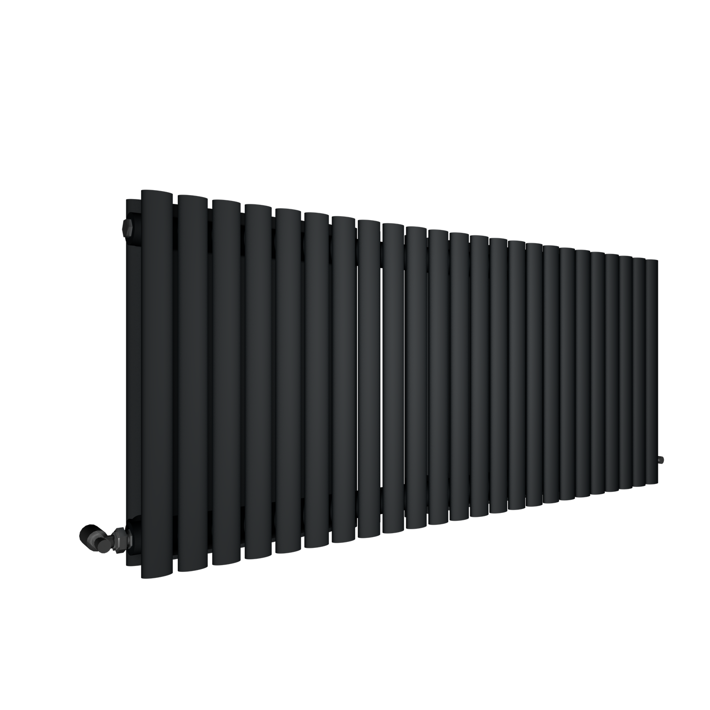 H600mm x W1180mm Double Oval Panel Anthracite Horizontal Designer Radiator