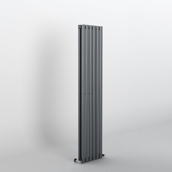 Anthracite Oval Panel Vertical Designer Radiator 1600 x 354mm (Double Panel)