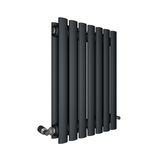 H600mm x W1003mm Double Oval Panel Anthracite Horizontal Designer Radiator