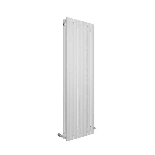 H1800mm x W472mm Double Oval Panel White Vertical Designer Radiator