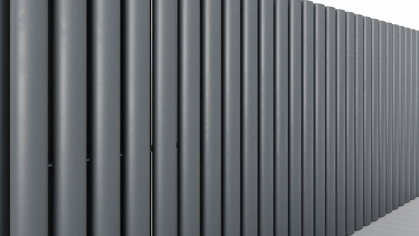 H1600mm x W354mm Double Oval Panel Anthracite Vertical Designer Radiator