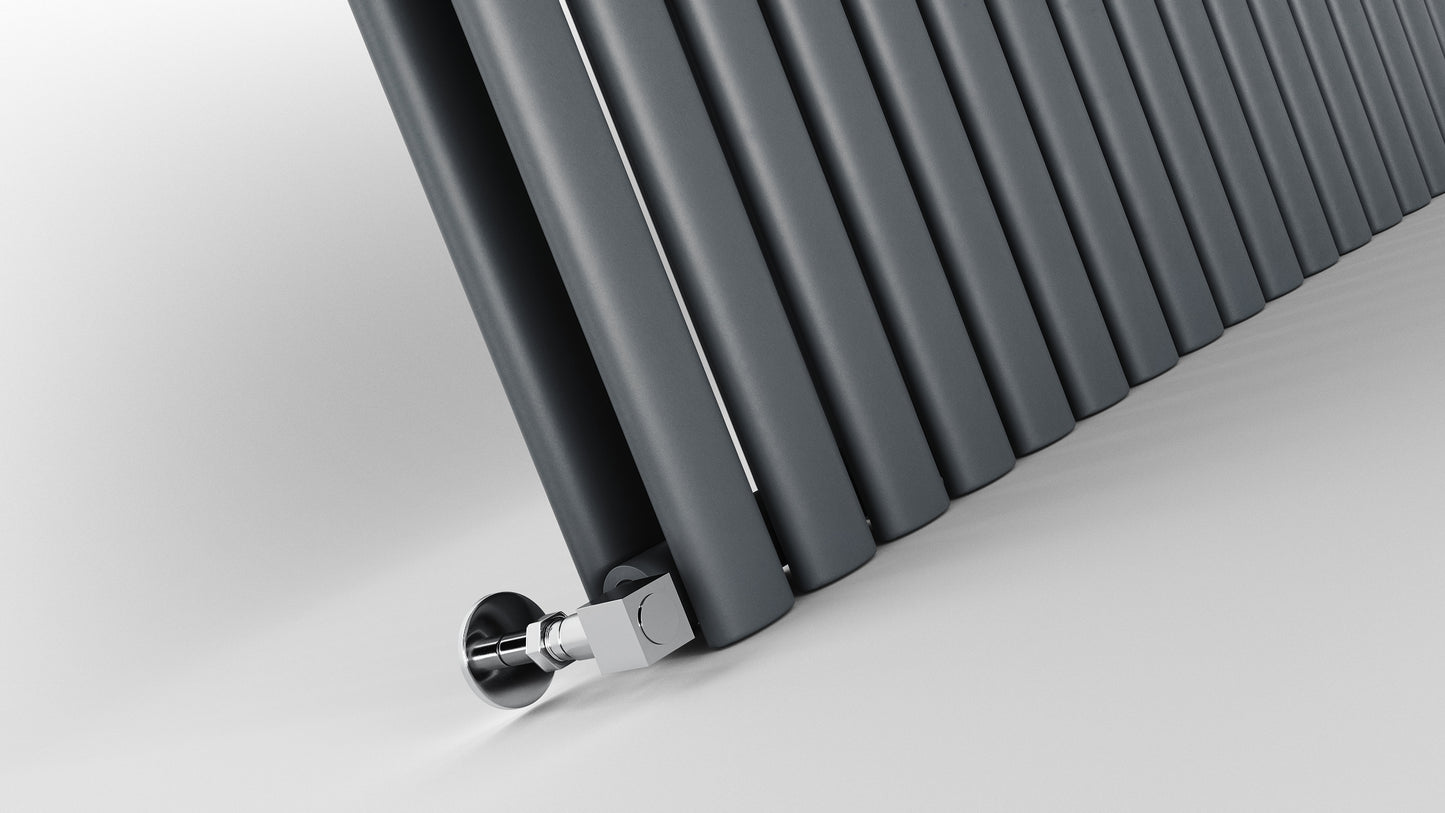 Oval Anthracite Grey Horizontal Designer Radiator