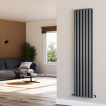Oval Anthracite Grey Vertical Designer Radiator