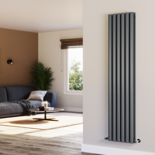 Oval Anthracite Grey Vertical Designer Radiator