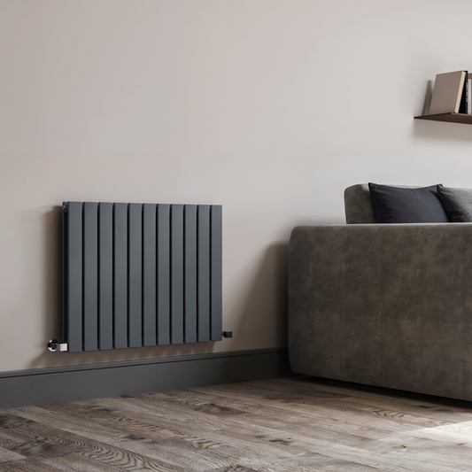 Flat Anthracite Grey Horizontal Designer Radiator
