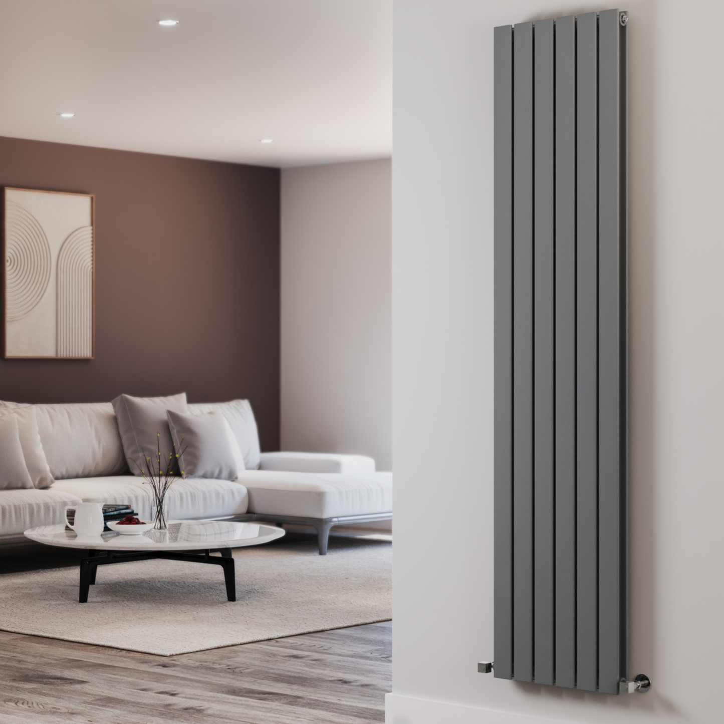Flat Anthracite Grey Vertical Designer Radiator