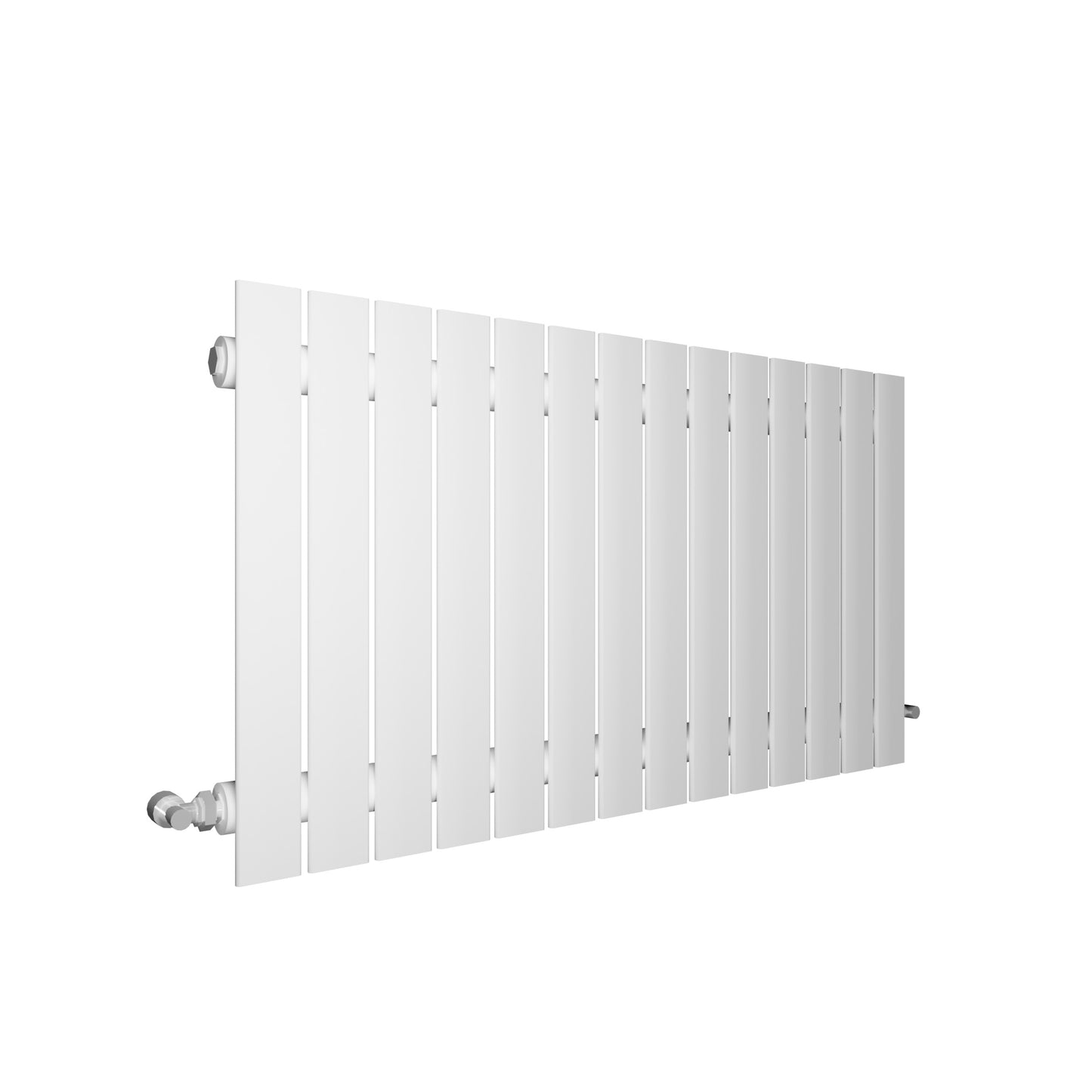 H600mm x W1428mm Double Flat Panel White Horizontal Designer Radiator