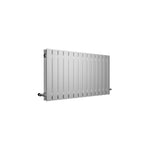 White horizontal radiator on a white background

