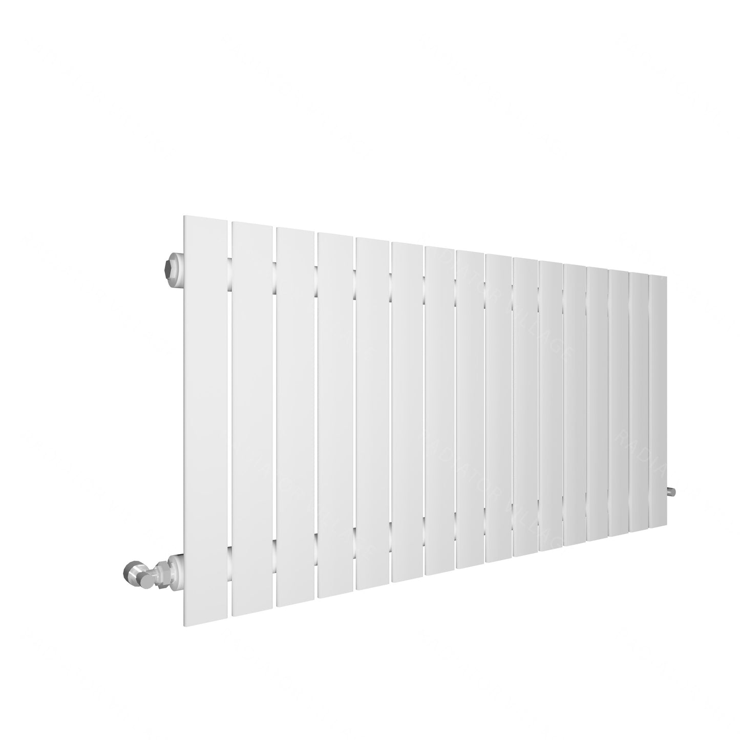 H600mm x W1428mm Double Flat Panel White Horizontal Designer Radiator