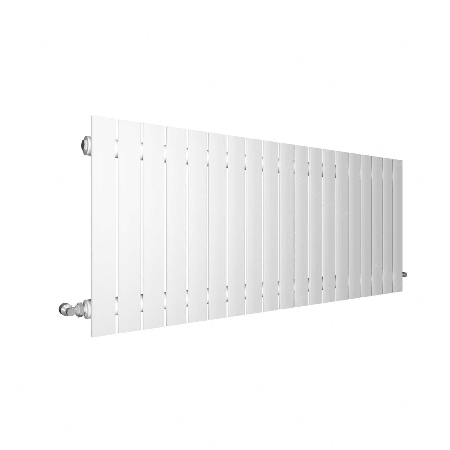 H600mm x W1428mm Double Flat Panel White Horizontal Designer Radiator