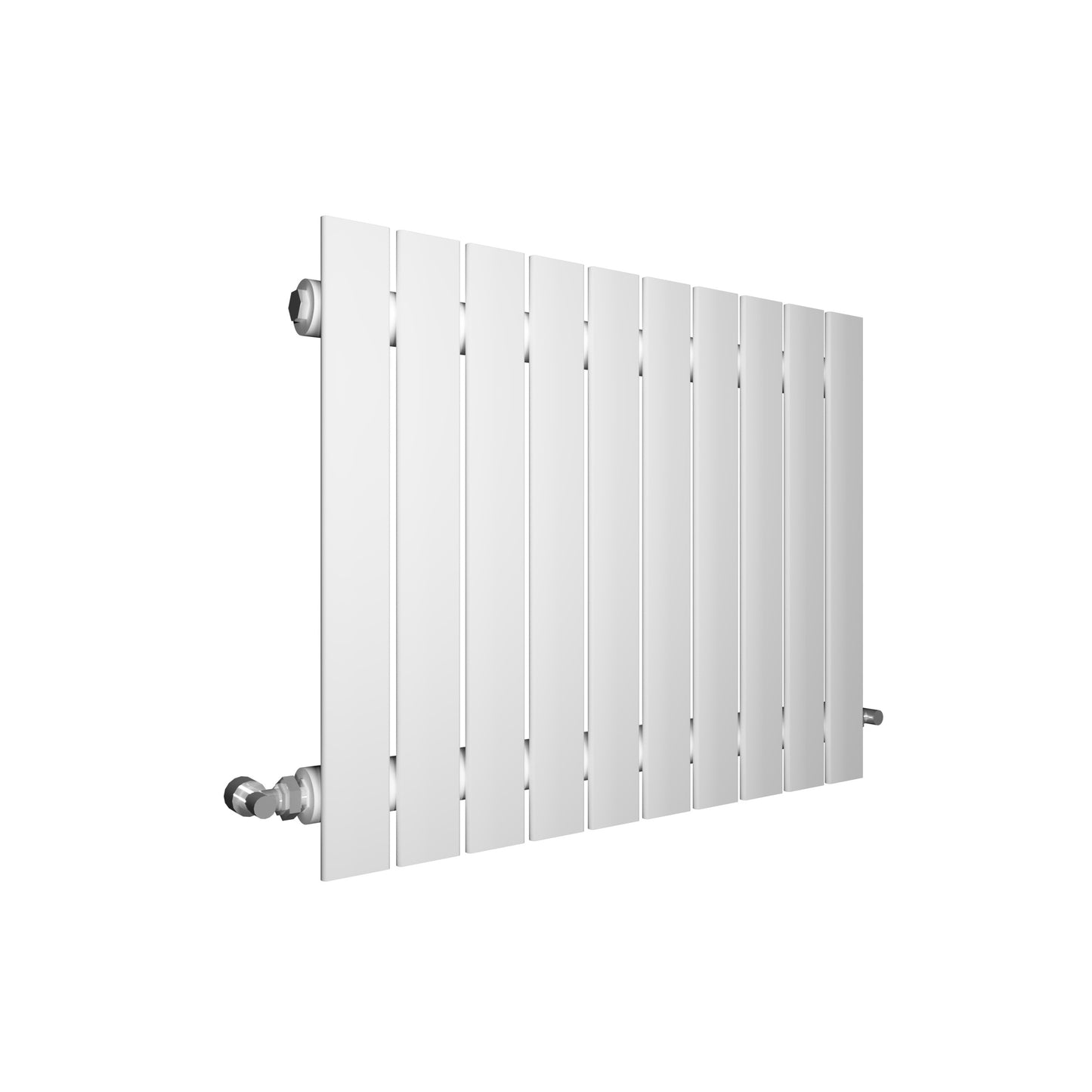 H600mm x W1428mm Double Flat Panel White Horizontal Designer Radiator