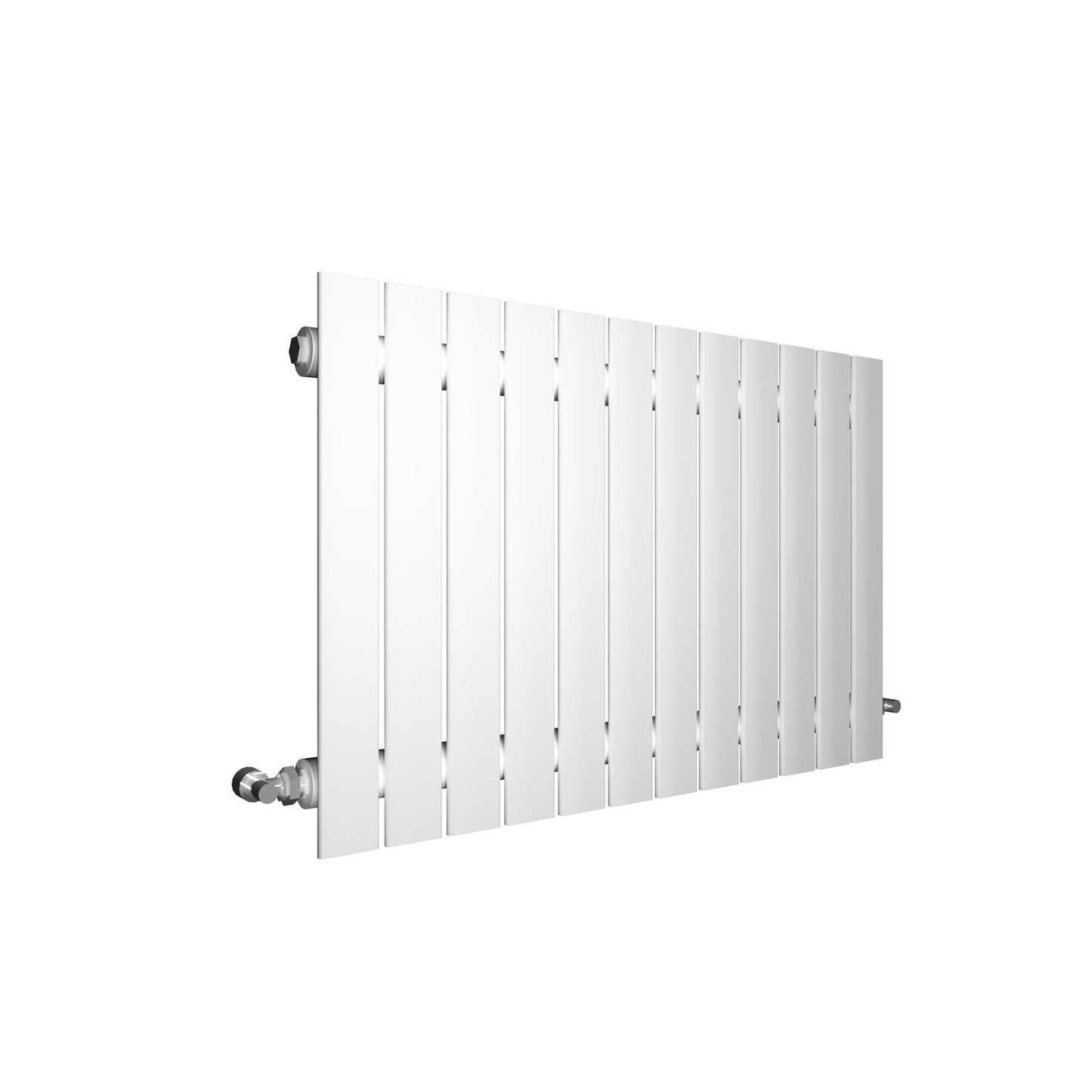 H600mm x W1428mm Double Flat Panel White Horizontal Designer Radiator