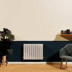 H600mm x W1428mm Double Flat Panel White Horizontal Designer Radiator