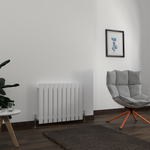 H600mm x W1428mm Double Flat Panel White Horizontal Designer Radiator