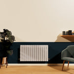 H600mm x W1428mm Double Flat Panel White Horizontal Designer Radiator