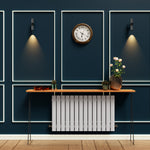 H600mm x W1428mm Double Flat Panel White Horizontal Designer Radiator