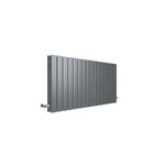 Gray horizontal radiator on a white background

