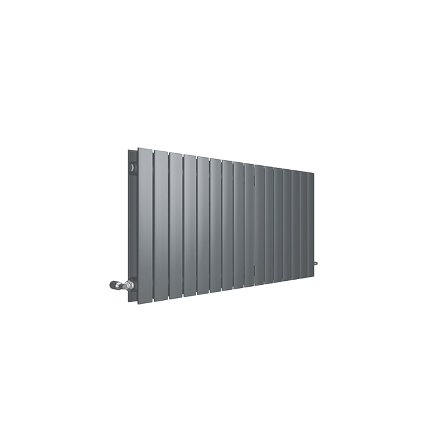 Gray horizontal radiator on a white background

