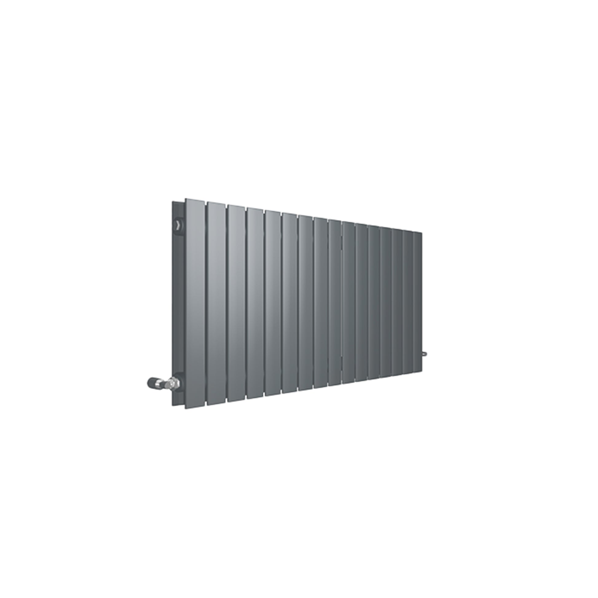 Gray horizontal radiator on a white background

