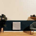 H600mm x W1428mm Double Flat Panel White Horizontal Designer Radiator