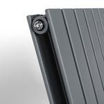 H1600mm x W408mm Double Flat Panel Anthracite Vertical Designer Radiator