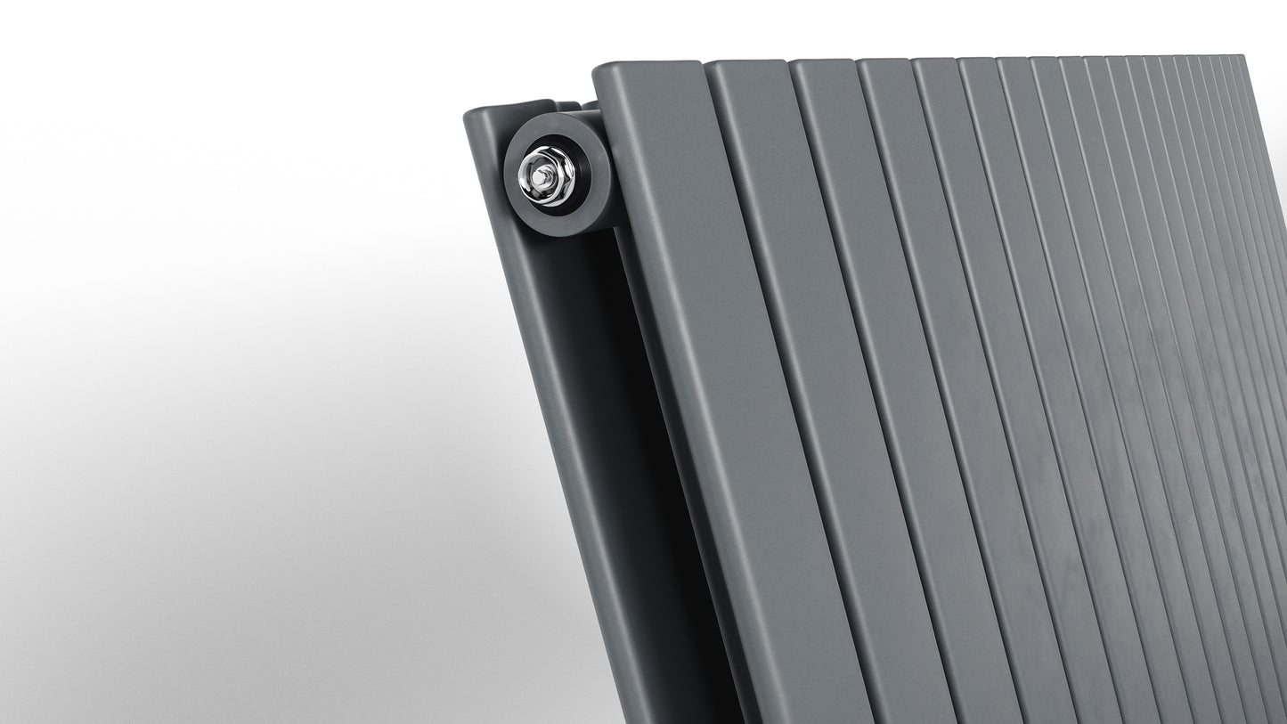 H1600mm x W408mm Double Flat Panel Anthracite Vertical Designer Radiator