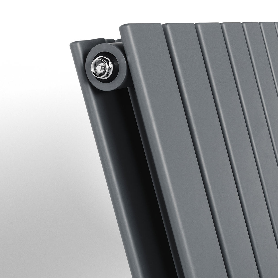 Anthracite Flat Panel Horizontal Designer Radiator 600 x 1156mm (Double Panel)