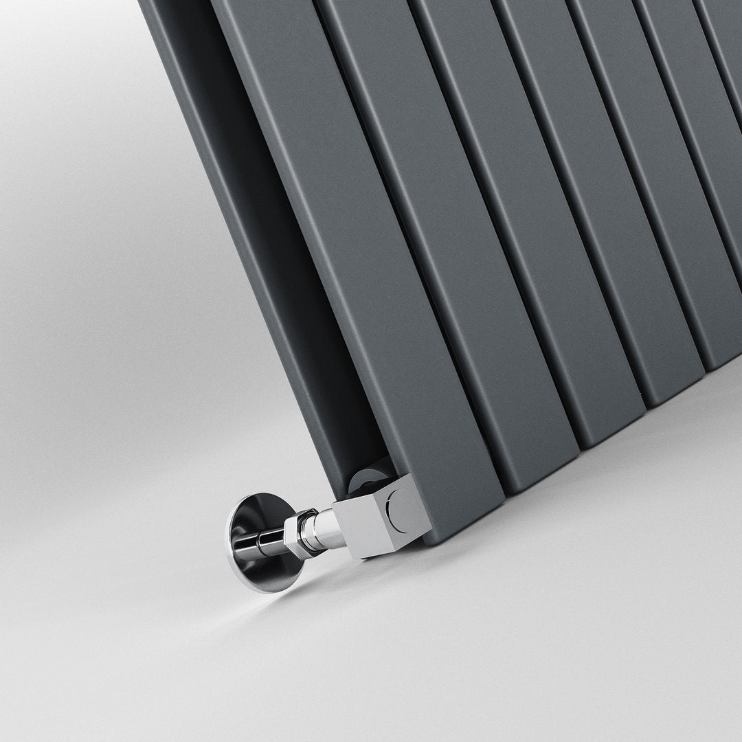 Anthracite Flat Panel Horizontal Designer Radiator 600 x 1156mm (Double Panel)
