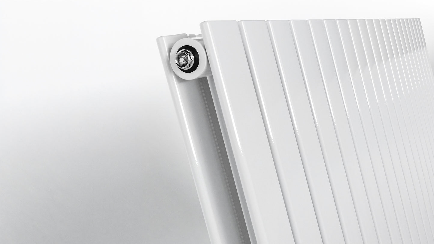 H600mm x W1156mm Double Flat Panel White Horizontal Designer Radiator