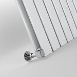 H600mm x W1156mm Double Flat Panel White Horizontal Designer Radiator