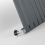 Anthracite Flat Panel Horizontal Designer Radiator 600 x 1428mm (Single Panel)