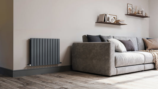 Flat Anthracite Grey Horizontal Designer Radiator