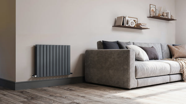H600mm x W748mm Double Flat Panel Anthracite Horizontal Designer Radiator