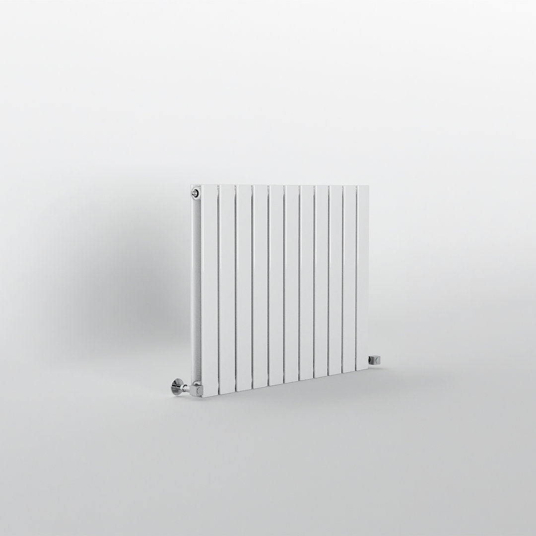 White Flat Panel Horizontal Designer Radiator 600 x 748mm (Double Panel)