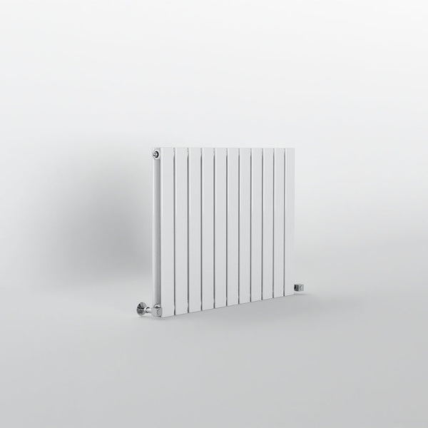 White Flat Panel Horizontal Designer Radiator 600 x 748mm (Double Panel)