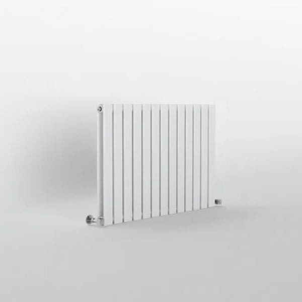 H600mm x W884mm Double Flat Panel White Horizontal Designer Radiator
