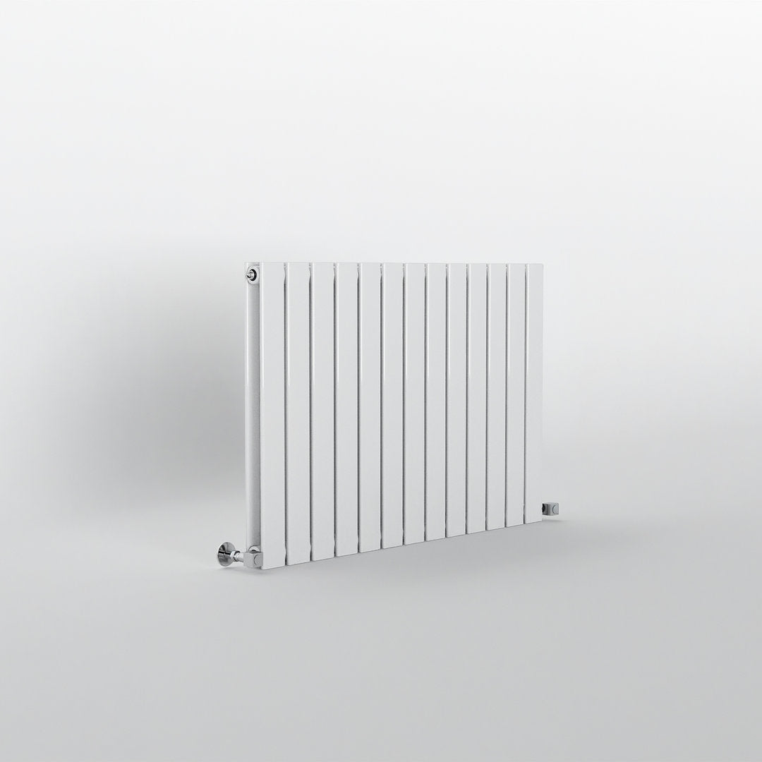 White Flat Panel Horizontal Designer Radiator 600 x 884mm (Double Panel)
