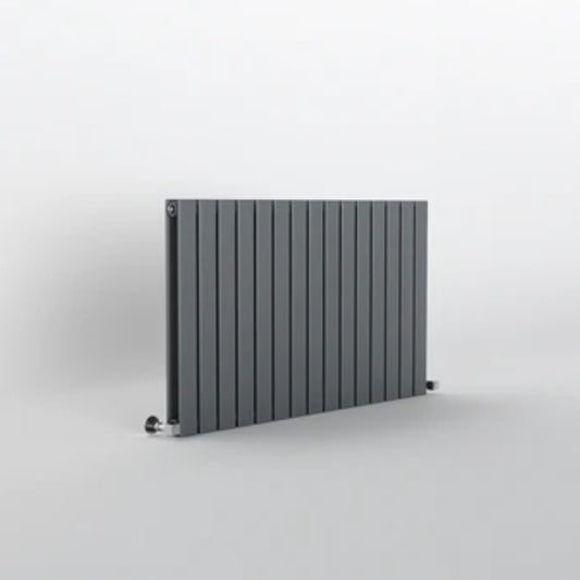 double Flat panel horizontal radiator on a white background