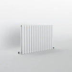 Flat panel horizontal White radiator on a white background