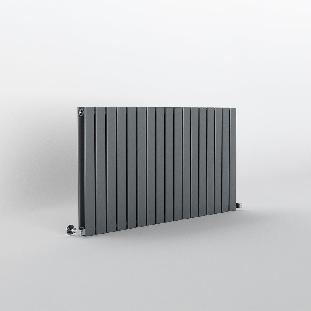 Anthracite Flat Panel Horizontal Designer Radiator 600 x 1156mm (Double Panel)