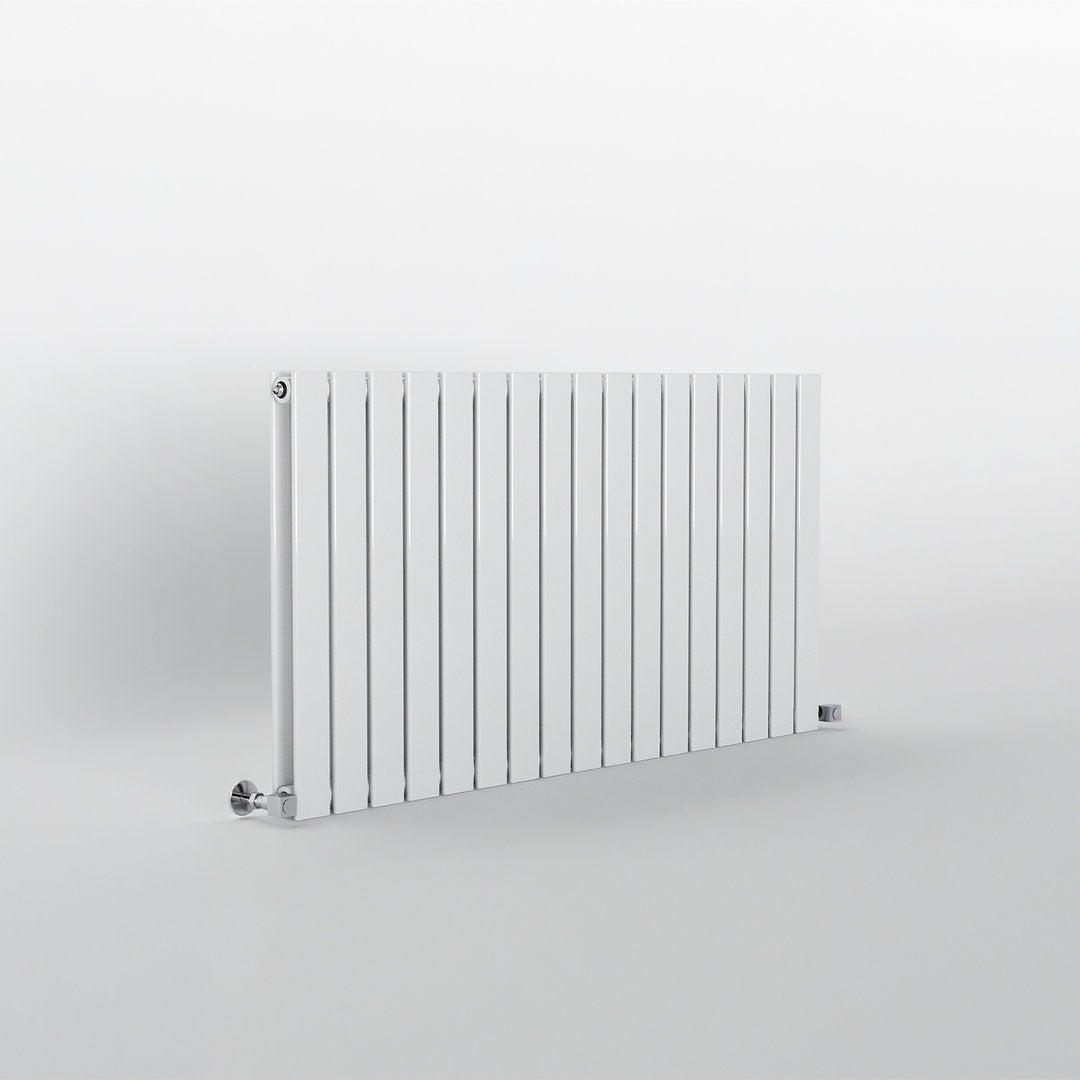 White Flat Panel Horizontal Designer Radiator 600 x 1156mm (Double Panel)